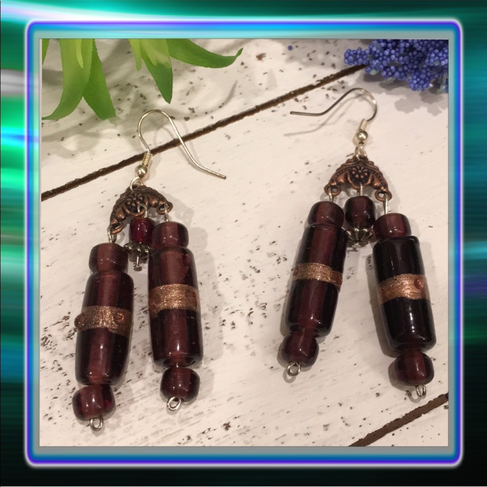 Purple Dangle Earrings